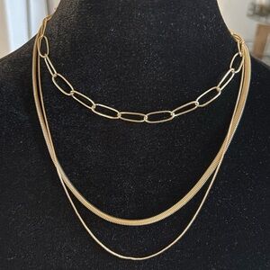 Express 3 Layered Gold Necklace